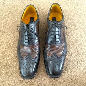 Men’s Dress Shoes wing tip leather two tone Barney’s New York